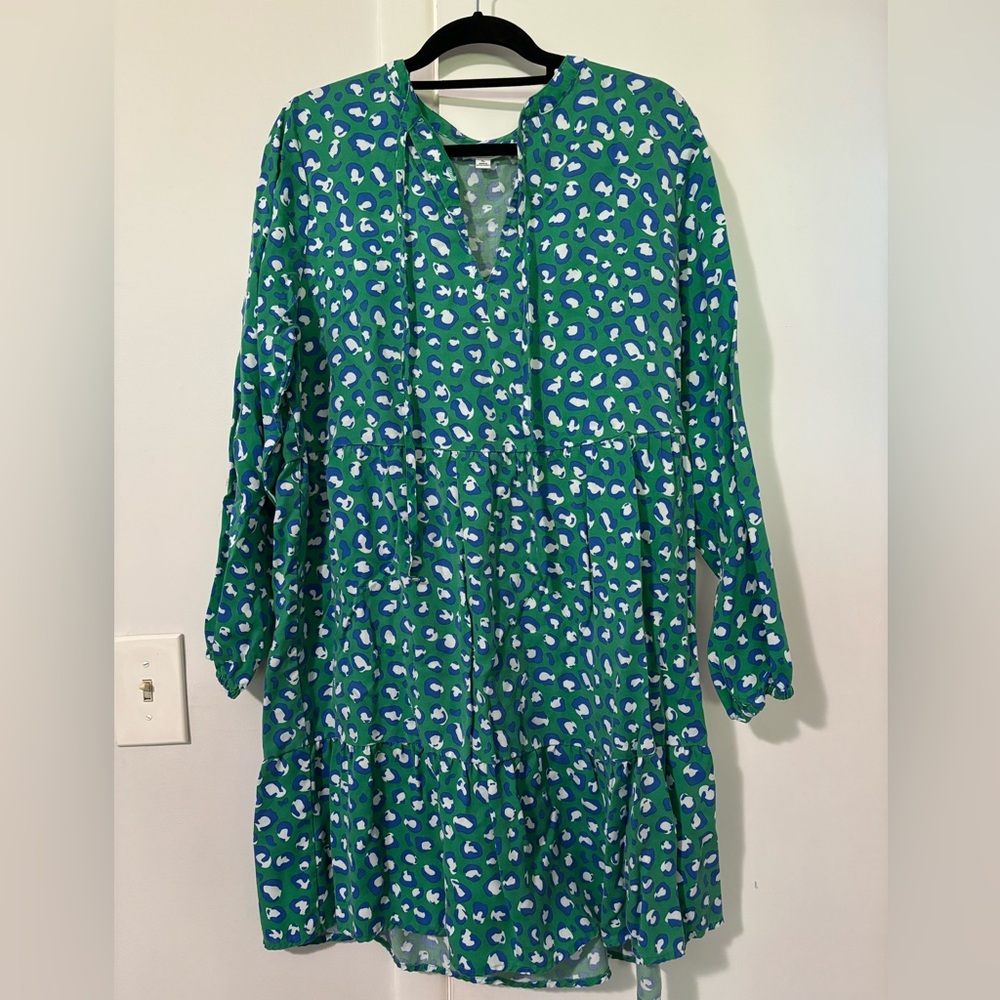 Grace Atwood Amazon The Drop Green Leopard print dress sz XL
